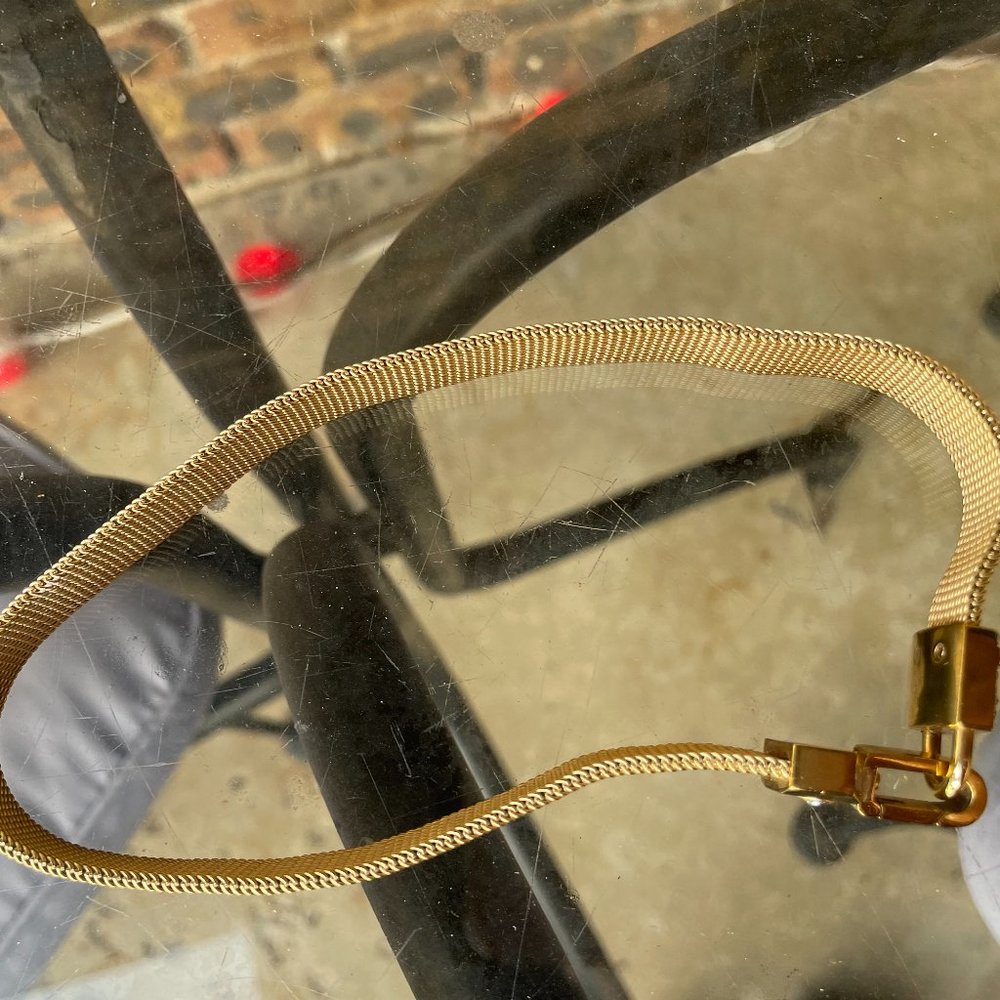 Henri Bendel Gold Belt Choker Necklace